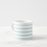 Lt. Blue and White Horizontal Stripe Espresso Cup<br><div class="desc">Pretty light blue and white horizontal nautical stripe pattern,  mix and match with our other nautical designs. This horizontal stripe design of light blue and white looks great when mixed and matched with some of our other nautical ocean designs and patterns!</div>