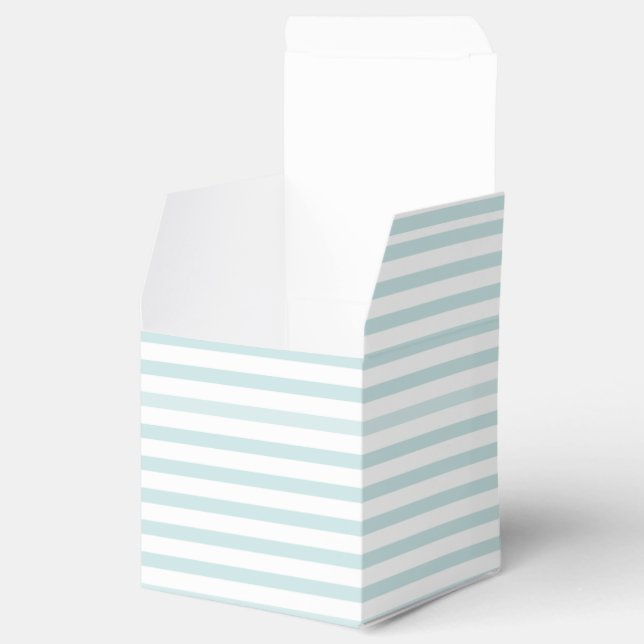 Lt. Blue and White Horizontal Stripe Favour Box (Opened)