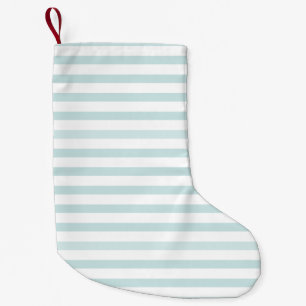 Lt. Blue and White Horizontal Stripe Small Christmas Stocking