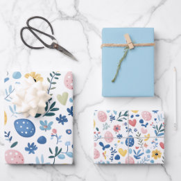 Lt Blue Easter Wrapping Paper Sheet Set – 19"x29"
