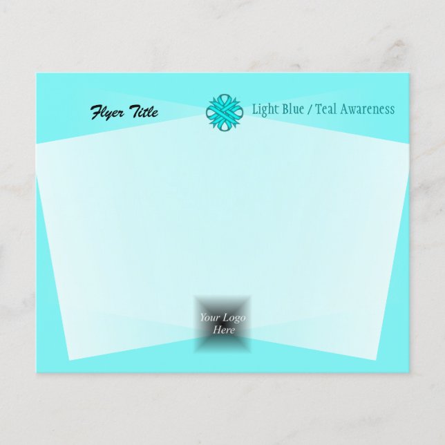 Lt Blue/Teal Clover Ribbon by Kenneth Yoncich Flyer (Front)
