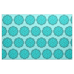 Lt Blue/Teal Flower Ribbon by Kenneth Yoncich Fabric