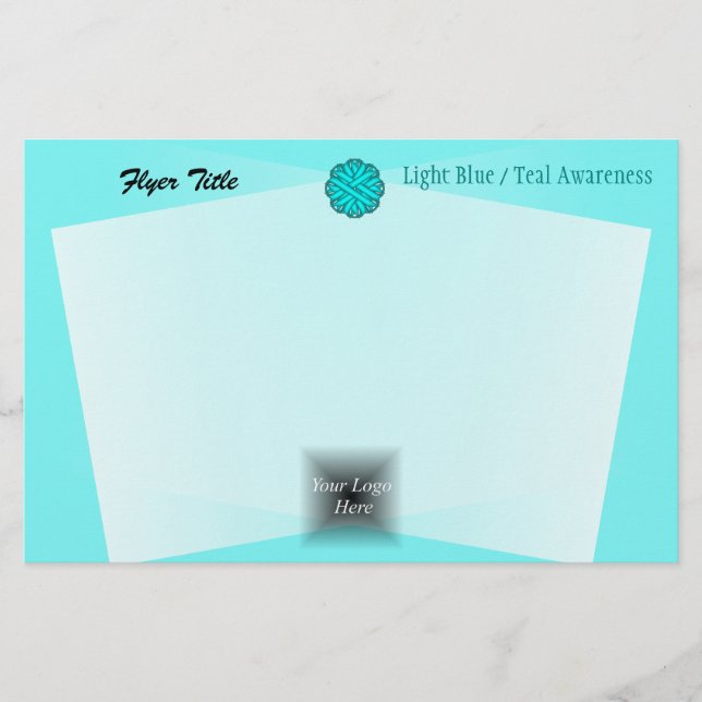 Lt Blue/Teal Flower Ribbon by Kenneth Yoncich Flyer (Front)