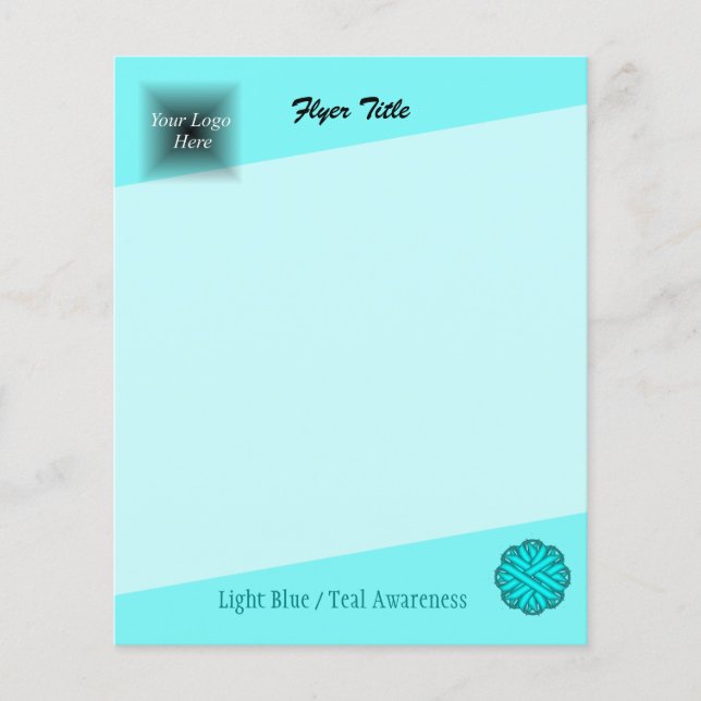 Lt Blue / Teal Flower Ribbon by Kenneth Yoncich Flyer (Front)