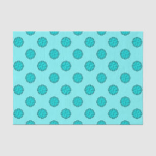 Lt Blue / Teal Flower Ribbon by Kenneth Yoncich Tissue Paper