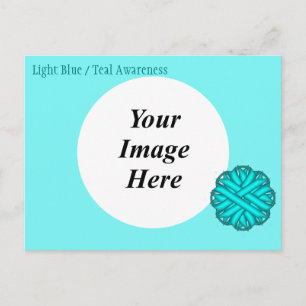 Lt Blue/Teal Flower Ribbon Template by K Yoncich Postcard