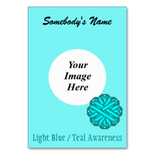 Lt Blue/Teal Flower Ribbon Tmpl by Kenneth Yoncich Table Number