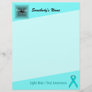 Lt Blue/Teal Standard Ribbon by Kenneth Yoncich Customized Letterhead