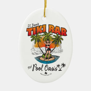 Lt. Dan's Tiki Bar & Pool Oasis Bikini Babe Ceramic Tree Decoration