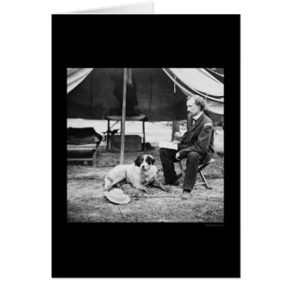 Lt. George A. Custer & Dog at Peninsula, VA 1862