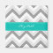 Lt Grey Med Grey White Chevron Teal Name Monogram