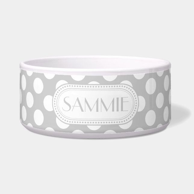 Lt Grey | White Polka Dots Pattern Monogram (Front)
