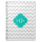 Lt Grey Wht Chevron Teal Quatrefoil 3 Monogram
