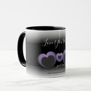 Lt PURPLE ❤“Love You Mum” Monogram Heart Cus Mug
