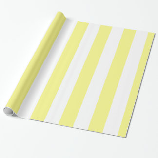 Lt Yellow White Extra Large Stripe Pattern Wrapping Paper