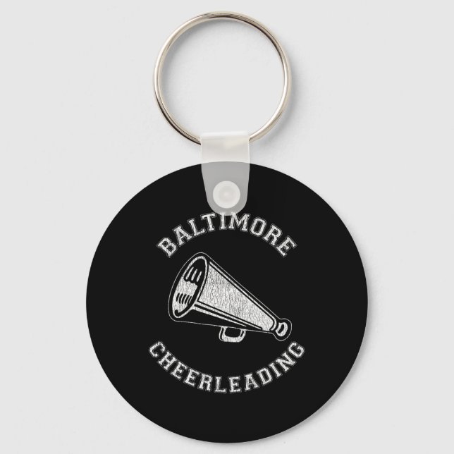 Ltimore Cheer Distressed Retro 90's Cheerleader  Key Ring (Front)
