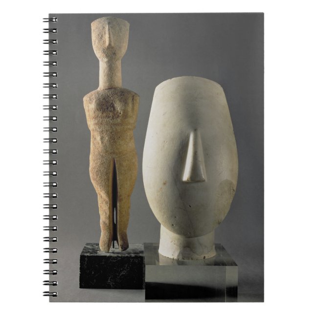 (Lto R) Figurine with crossed arms, Cycladic; head Spiral Notebook (Front)