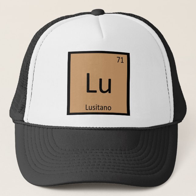 Lu - Lusitano Spanish Horse Chemistry Element Trucker Hat (Front)