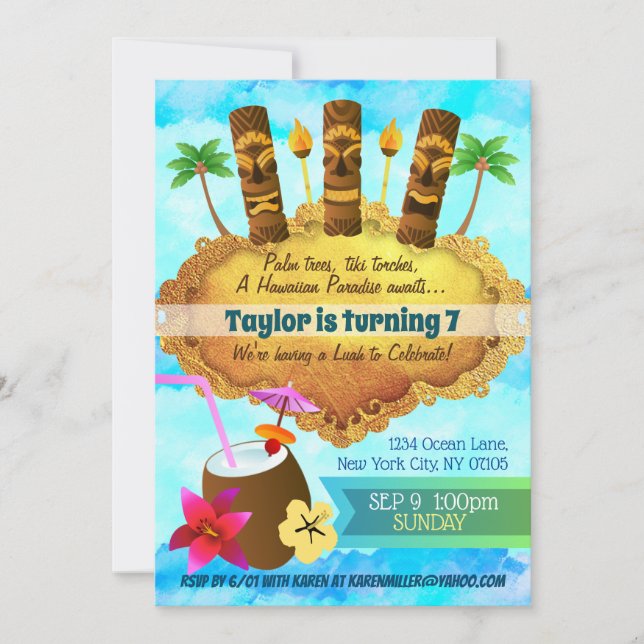 Luah Birthday Invitations (Front)