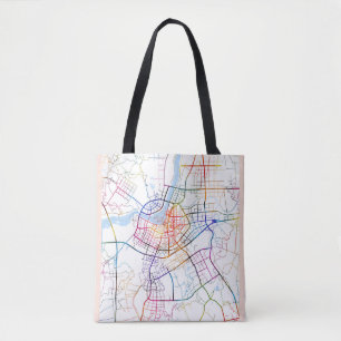 Lu'An China City Map Tote Bag