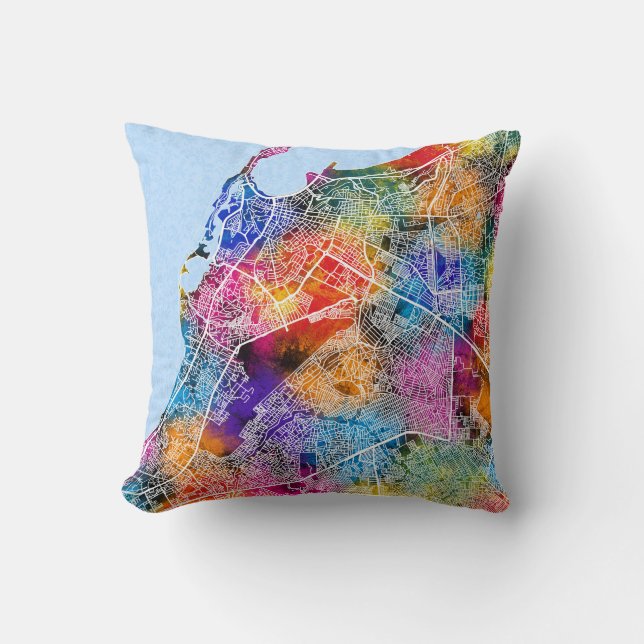 Luanda Angola City Map Cushion (Front)