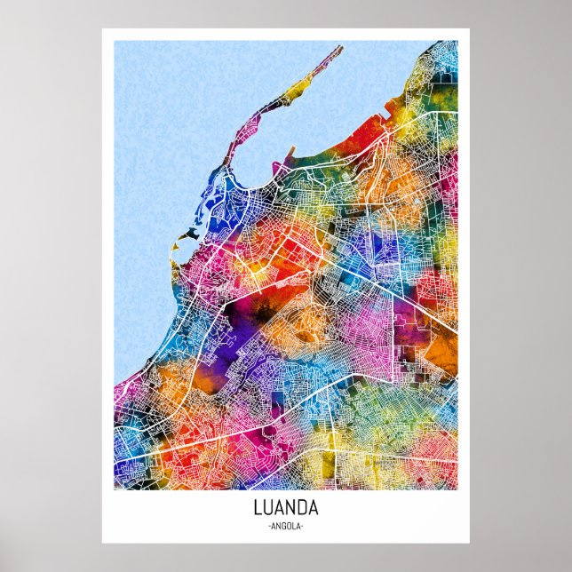 Luanda Angola City Map Poster (Front)