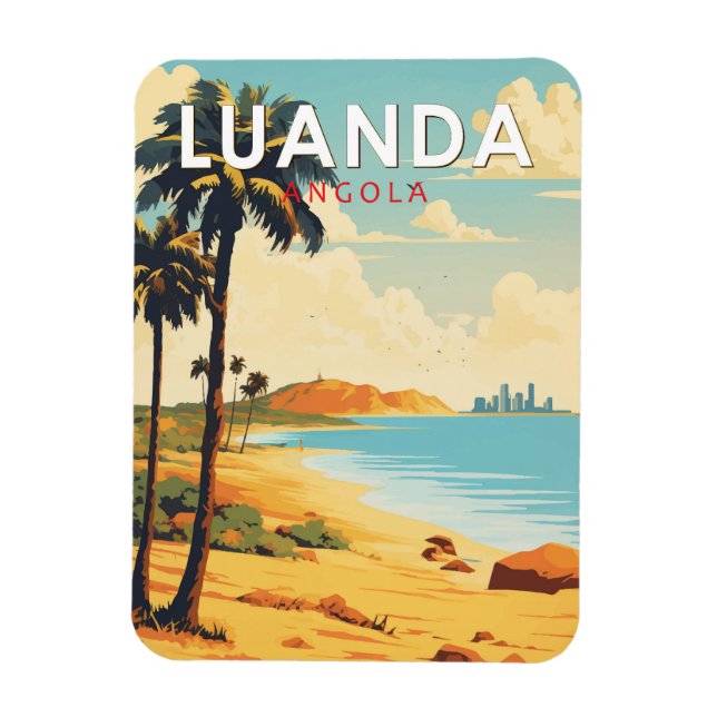 Luanda Angola Travel Art Vintage Magnet (Vertical)