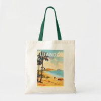 Luanda Angola Travel Art Vintage