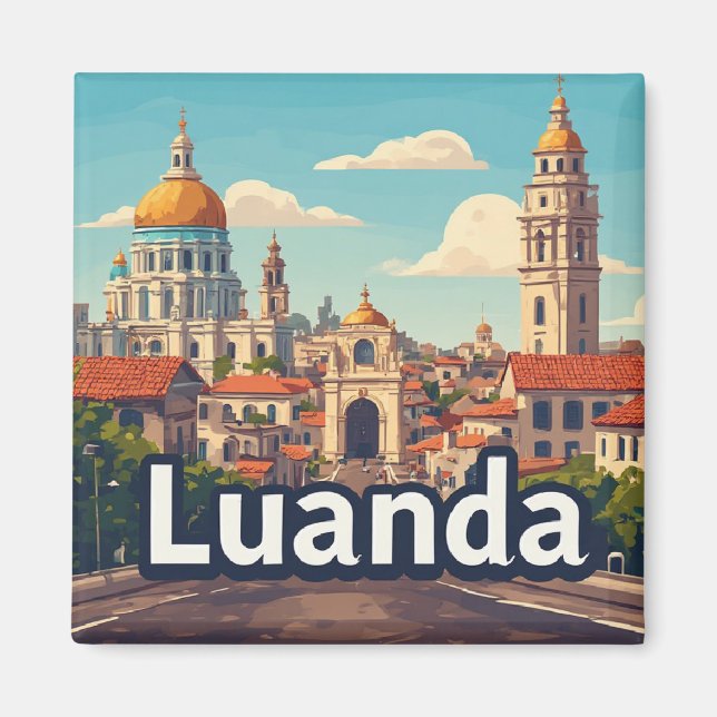 Luanda Angola Travel Gift For Visitors 🗺️ Magnet (Front)