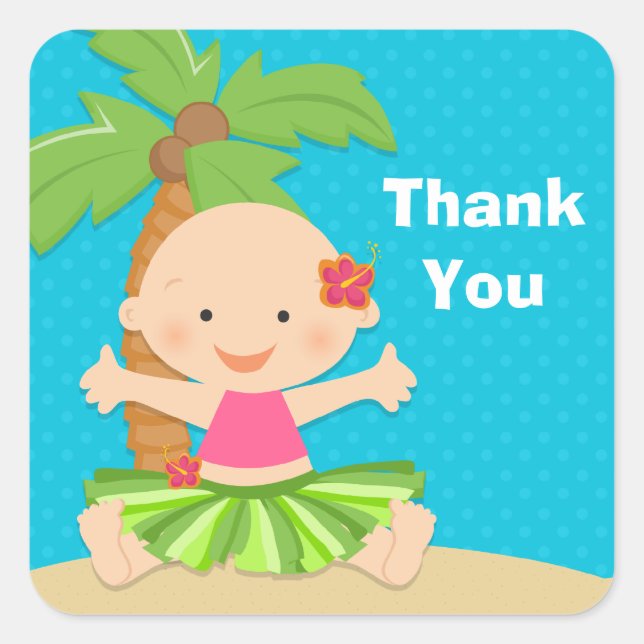 Luau Baby Shower Sticker (Front)