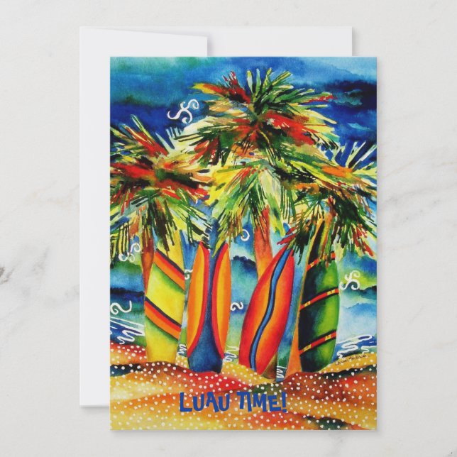 Luau Beach Party Invitation (Front)