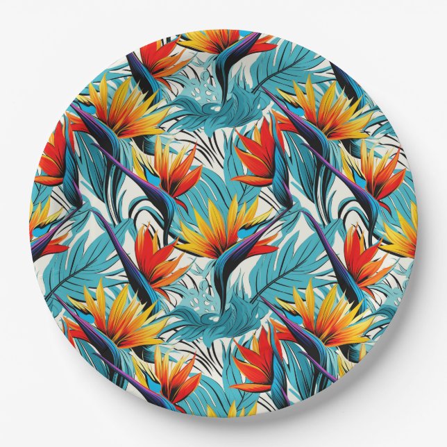 Luau Bird Of Paradise  Paper Plate (Front)