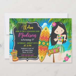 Luau Birthday Invitation Aloha Invites