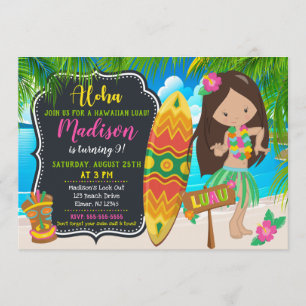 Luau Birthday Invitation Aloha Invites
