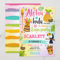 Luau Birthday Invitation Hawaiian Luau Party