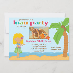 Luau Birthday Party Invitation