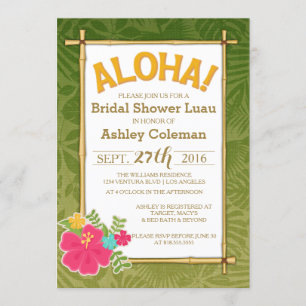 Luau Bridal Shower Invitation