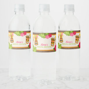 Luau Bridal Shower Water Bottle Label