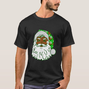 Luau Christmas Hawaiian Black African Santa Hawaii T-Shirt