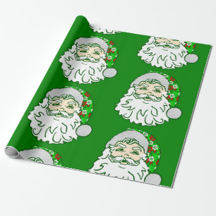 luau christmas hawaiian santa claus wrapping paper