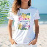 Luau Engagement Party T-Shirt<br><div class="desc">Celebrate in tropical style with this fun and vibrant luau engagement party t-shirt! Featuring colourful hibiscus flowers, lush palm leaves, a pink flamingo, and the couple's names and date, it’s the perfect outfit for beach parties, destination celebrations, or pre-wedding festivities. Great for couples, friends, or the entire party crew. Lightweight...</div>