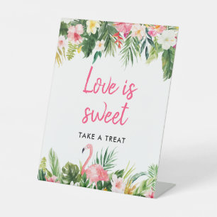 Luau Flamingo Tropical Love Is Sweet Favours Sign