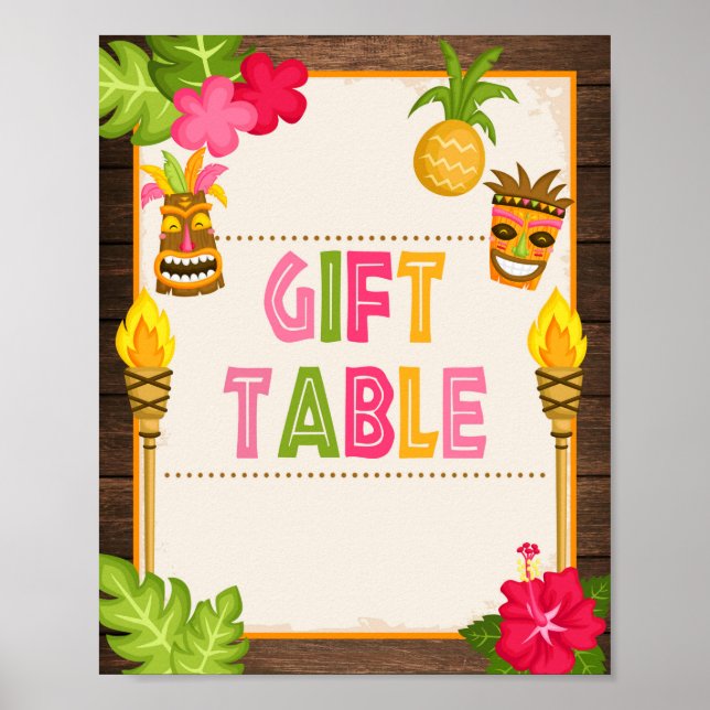 Luau Gift Table Sign (Front)