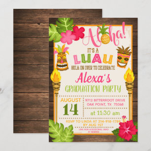 Luau Graduation Party Invitation