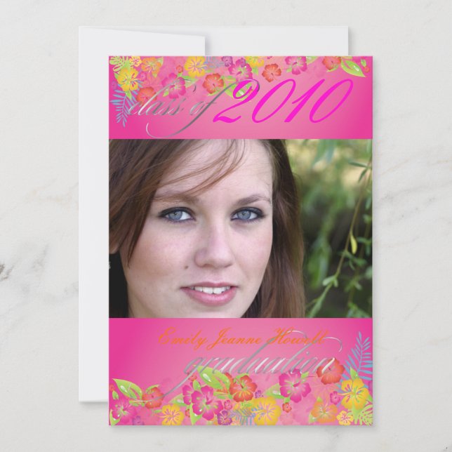 Luau Graduation Party Invitation (Front)