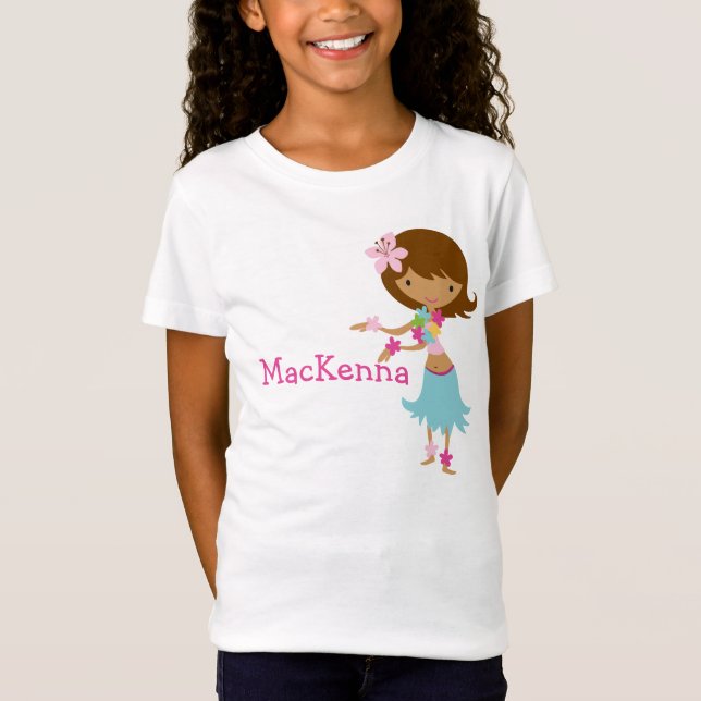 Luau Hawaii Girl personalised t-shirt (Front)