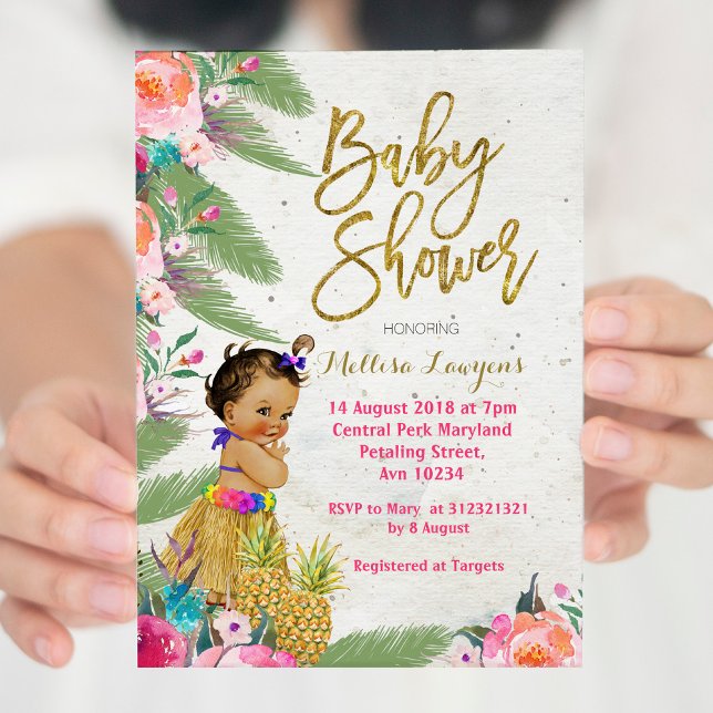 Luau Hawaiian Baby Shower Invitation (Creator Uploaded)