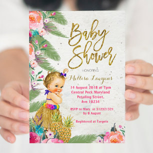 Luau Hawaiian Baby Shower Invitation