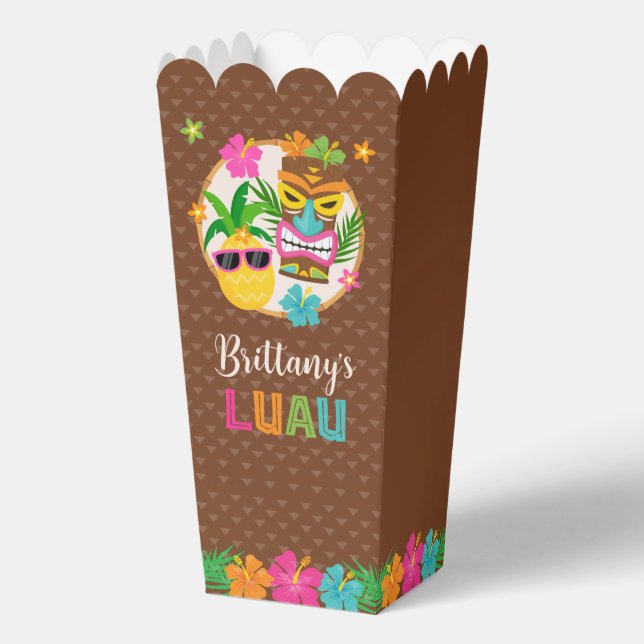 Luau Hawaiian Tropical Birthday Favour Box (Front)