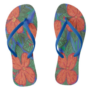 Luau Hibiscus Floral Print Flip-Flops Jandals